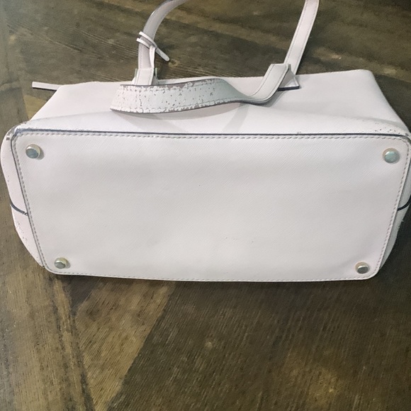 Neutral Pink Kate Spade zipper handbag purse tote shoulder bag damage stains - Picture 8 of 13